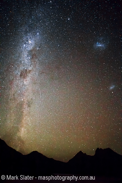 Meteors, The Milky Way and The Mountain